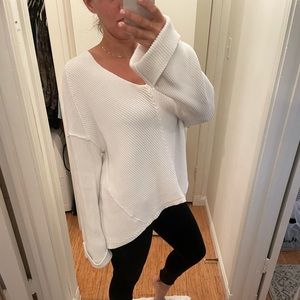 Free People oversized white sweater